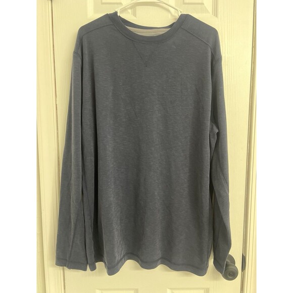 Croft & Barrow The Adventure Tee Men's Lg Blue Crew Neck Long Sleeve Shirt NWOT - Picture 2 of 6